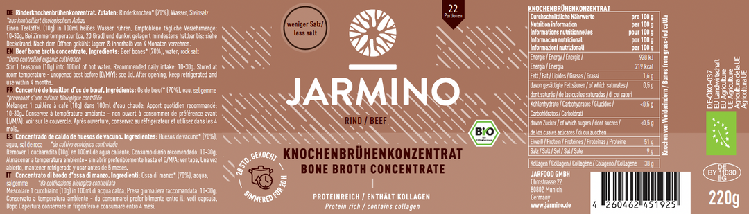 Knochenbrühen-Konzentrat Rind - salzreduziert (220g)